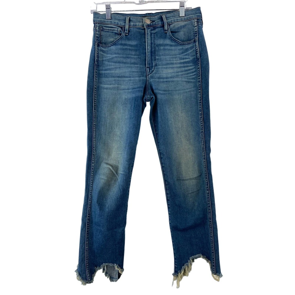 3x1 Distressed Raw Hem Mid-Blue Women's Jeans